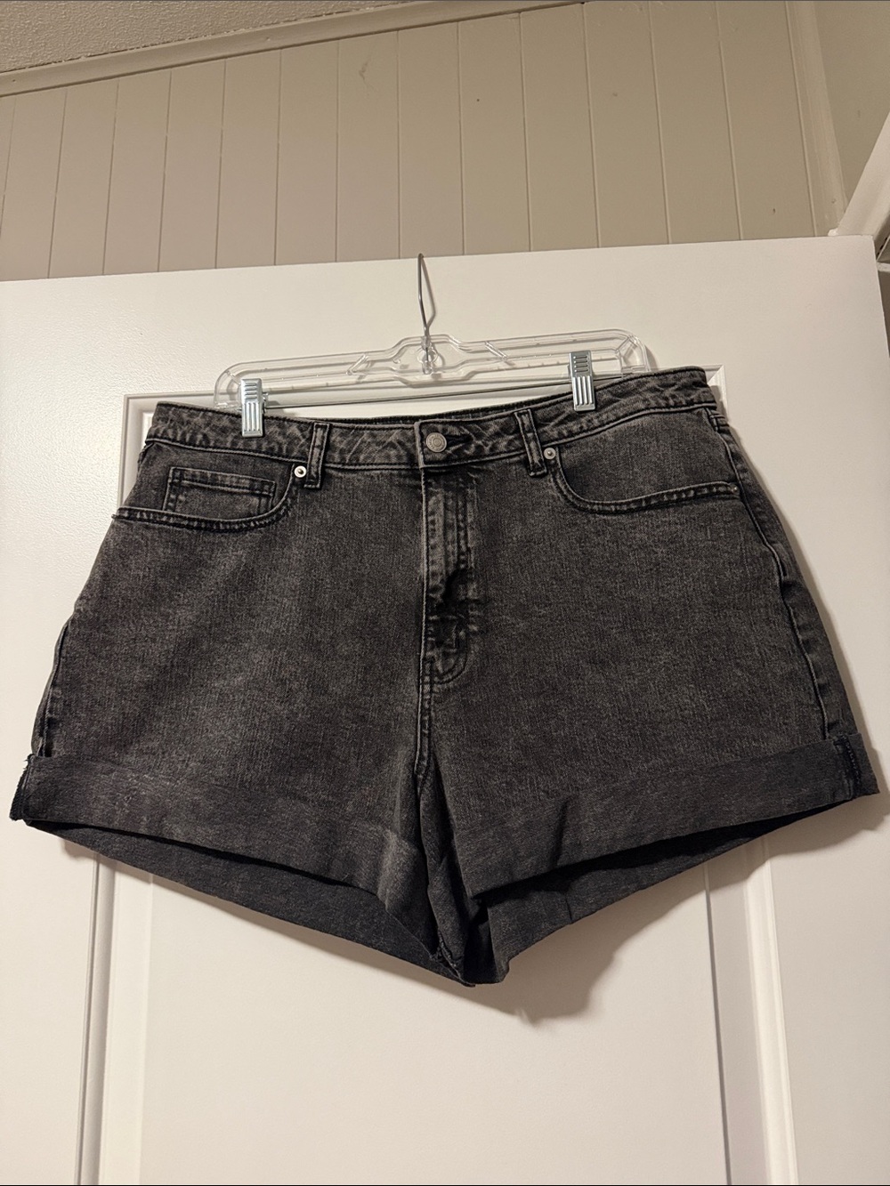 wild fable Washed Black High-Rise Denim Shorts